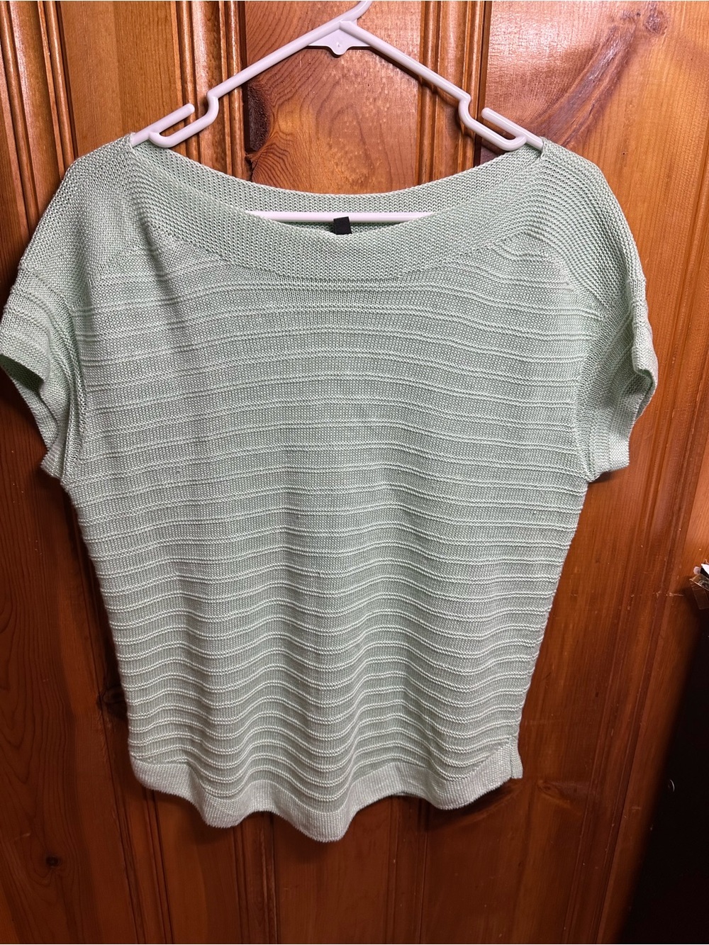 Talbots Mint Green Short-Sleeve Knit Scoop Neck Sweater - Picture 8 of 12